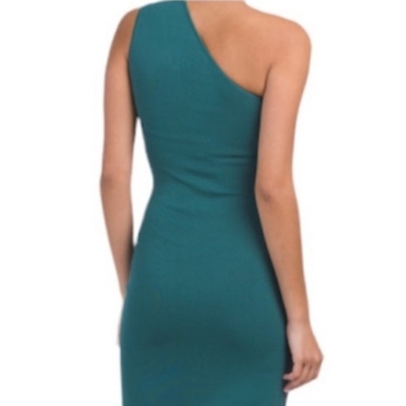 Torn By Ronny Kobo Fina Knit Teal One Shoulder Dress - Picture 3 of 15